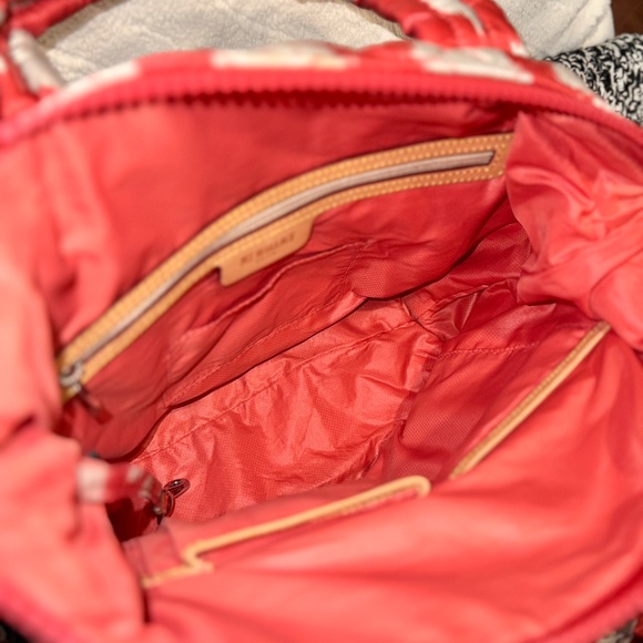 MZ Wallace Coral Polka Dot Medium Sutton Quilted Tote Bag Print w/STRAP RARE HTF - Picture 8 of 13